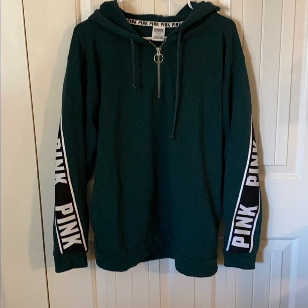 Green half zip hoodie
